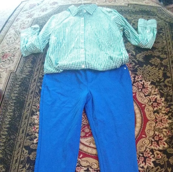 Cato stretchy royal blue pants - Picture 1 of 3